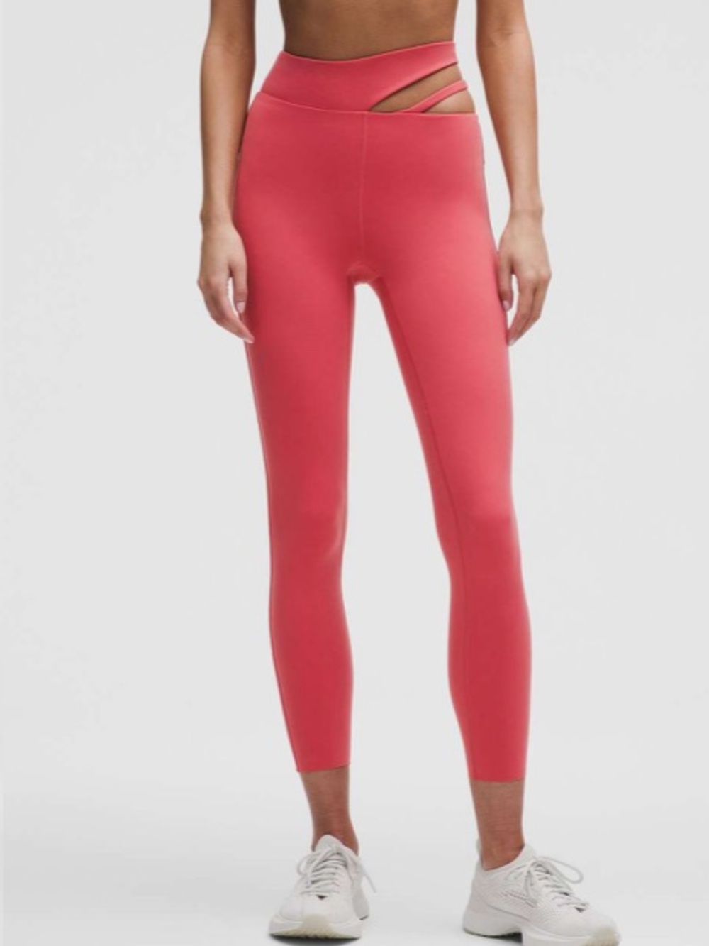 Lululemon Cut-Out Waist High-Rise Train leggings size 10 25" Desert Red